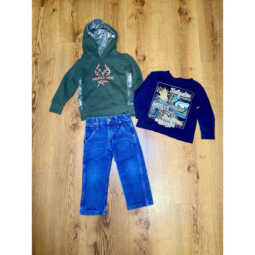 Country Boy Outfit 2T – Realtree Hoodie, Southern‎ Boy LS Tee & Wrangler 13MWZ